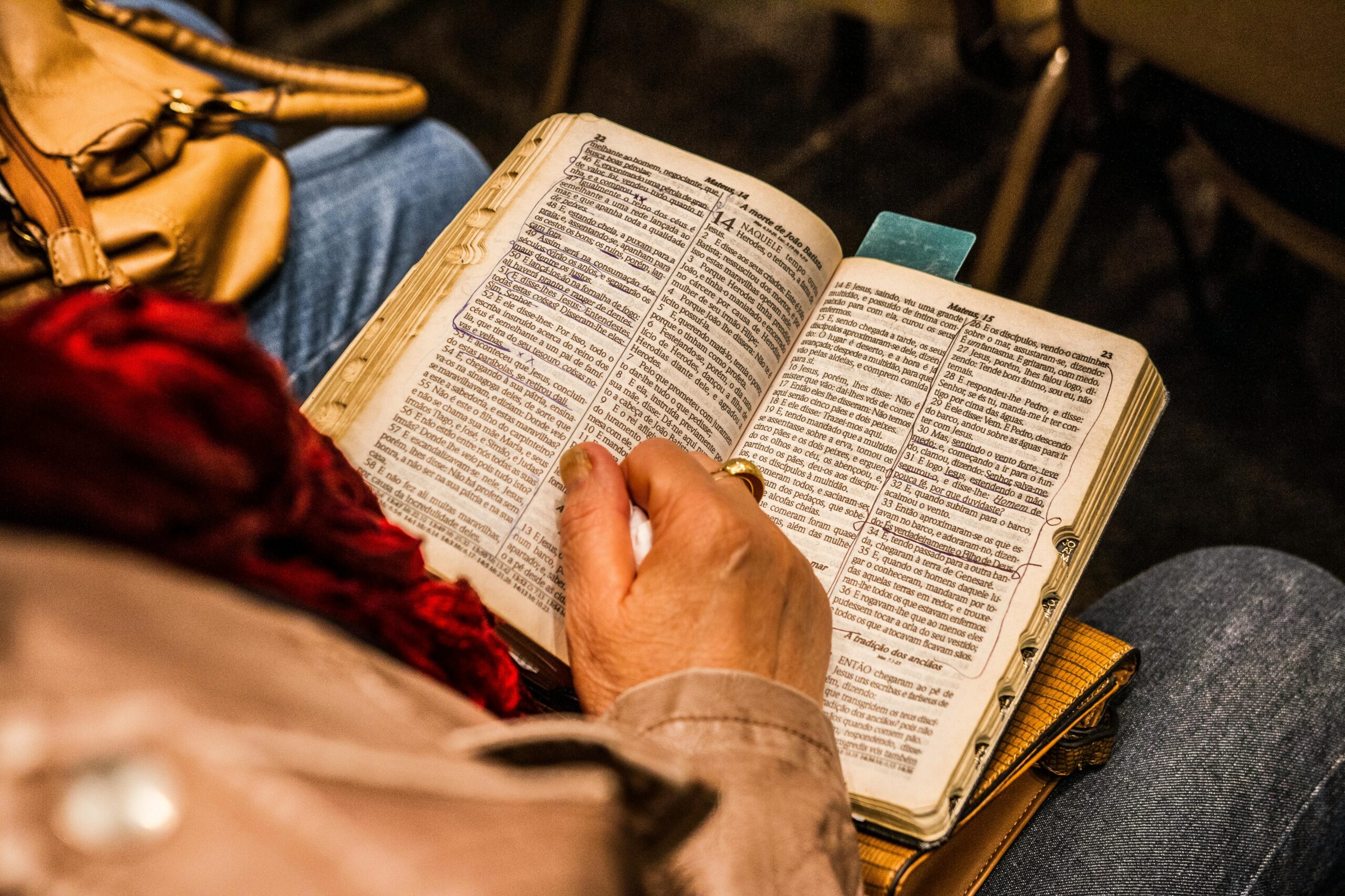 A person reading the Bible.